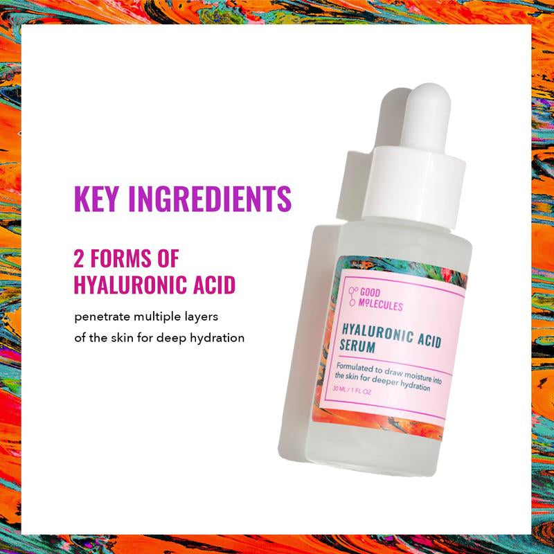 Transform Your Skin with Good Molecules Hyaluronic Acid Serum - Hydrating, Non-Greasy Formula for Youthful, Plump Skin - 1% HA for Anti-Aging Daily Care